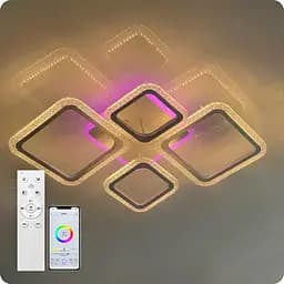 Люстра светодиодная 517 Light 3color с пультом 96Вт Белый (02063)