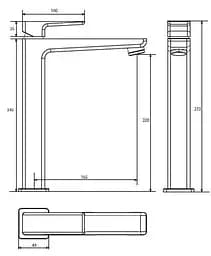 Змішувач для умивальника Omnires Parma chrome/white, високий (PM7412CRB) - мініатюра 4
