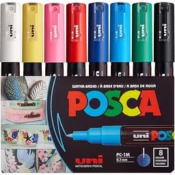 Набор маркеров Uni Posca 0.7-1 мм 8 шт. (PC-1M 8C)