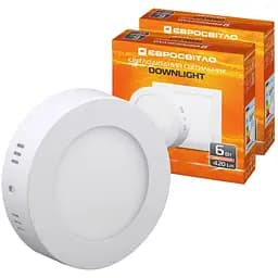 Набір світильник точковий накладний Євросвітло 6Вт коло LED-SR-120-6 4200К 2 шт. (59013)