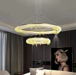 Світлодіодна підвісна люстра у формі подвійного кільця | Арт. D 236-850+450 | Line F