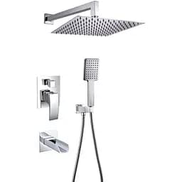 Душова система прихованого монтажу Gappo G7107-20, вилив - перемикач на лійку, 3-функції, хром