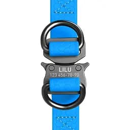 Шлея для собак водостійка Waudog Waterproof з QR-паспортом металічна пряжка-фастекс Ш 15 мм Д 40-55 см блакитний - мініатюра 4