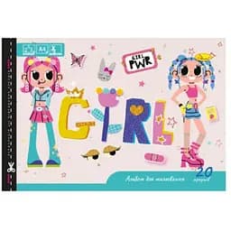 Альбом для малювання Апельсин Girl PWR  A4 з перфорацією 20 аркушів (АП-0303-9)