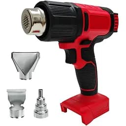 Для Milwaukee 18V Акумуляторний пістолет для гарячого повітря 60-540℃ Регульований бездротовий тепловий пістолет з 3 насадками