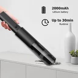 Автомобільний пилосос Grikey Office 505 компактний 2в1 з насадками 6кПа 120W Чорний (GK505) - мініатюра 3