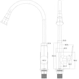Змішувач для кухні Globus Lux Bonn GLB-0203SA-BB-B01 Чорний матовий - мініатюра 5
