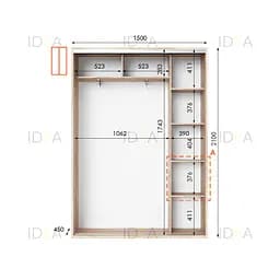 Шафа-купе Idea серія 5 150 x 45 x 210 см Дуб сонома - мініатюра 2