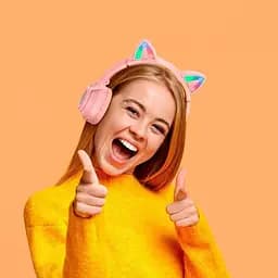 Навушники Borofone Cat ear BT headphones BO18 рожеві - мініатюра 3