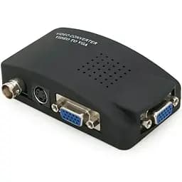 Конвертер Voltronic VGA to BNC, IN-BNC (папа) на OUT-VGA (мама), Black, Пакет Q25
