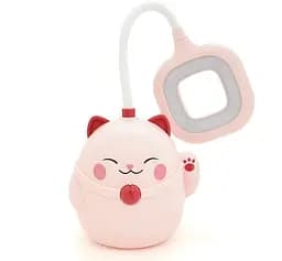 Гибкая настольная лампа Voltronic Pink Cat с органайзером, 2 режима, 4,2V 600mAh - мініатюра 1
