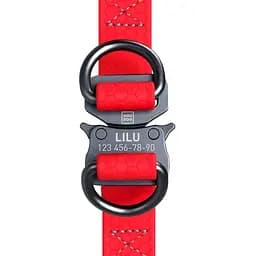 Шлея для собак Waudog Waterproof водостійка з QR паспортом, металічна пряжка-фастекс, червоний - мініатюра 4