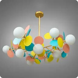 Люстра подвесная 517 Dlight на 15 ламп Золото-Цветной (01698)