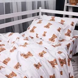 Комплект постільної білизни MirSon Фланель 017 Teddy білий полуторний (2200009655548) - мініатюра 3