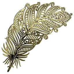 Ялинкова іграшка MIS LT Перо 7,5х15,5Х1,5 см золота гальваніка