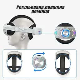 Кріплення-ремінець для VR окулярів Meta Oculus Quest 3 з акумулятором RGB 8000 mAh - мініатюра 6