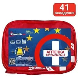 Аптечка медична автомобільна Poputchik Євростандарт згідно ТУ+жилет м'який футляр (02-024-М)  - мініатюра 2