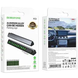 Автовізитка Borofone FC3 Ronny Black/Metal gray - мініатюра 5