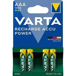 Акумулятори Varta Rechargeable Accu AAA 1000 mAh BLI 4 NI-MH R3 набір 4 штуки
