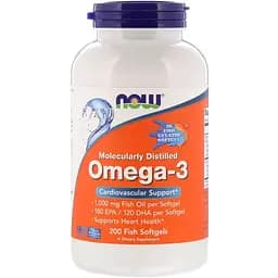 Рыбий жир Now Omega-3 180 EPA / 120 DHA 1000 мг 200 капсул