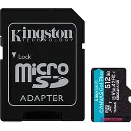 Карта пам'яті Kingston 512GB microSDXC сlass 10 UHS-I U3 V30 A2 Canvas Go Plus G4 (SDCG4/512GB)