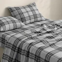Простирадло Cosas на резинці фланель 80х160 basalt tartan, чорний (Flannel_BasaltTartan_80x160x20) - мініатюра 2