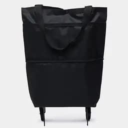 Сумка для покупок трансформер 54х40 см (2 колеса) Чорна, господарська сумка на колесах складана (крабочки) - мініатюра 10