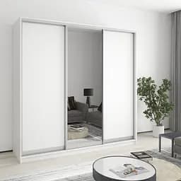 Шкаф-купе трехдверный MebelStar Комбо AL 2ДСП/Зеркало 210x45x210 см Аляска белый (MBS-3193)