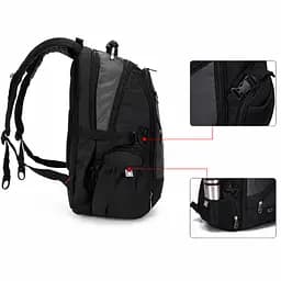 Рюкзак, швейцарський рюкзак, SwissGear 8810, рюкзак туристичний, рюкзак для ноутбука Сірий - мініатюра 3