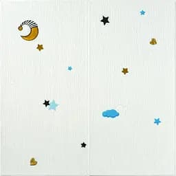 Панель стеновая 3D 700х700х4мм Звезды и луна на белом фоне SW-00001970