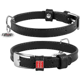 Нашийник для собак Waudog Glamour шкіряний з QR паспортом, без прикрас, XS, Ш 15 мм, Дов 27-36 см (4820152560759)