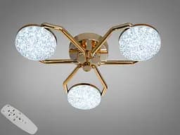 Стельова LED люстра золото 32W пульт димер