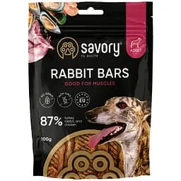 Ласощі для собак Джерки Savory Rabbit Bars батончики з кроликом 100 г