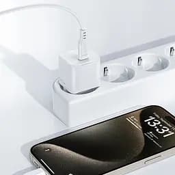 Зарядний пристрій Acefast A77 mini Type-C PD30W GaN білий + кабель Type-C to Type-C - мініатюра 2