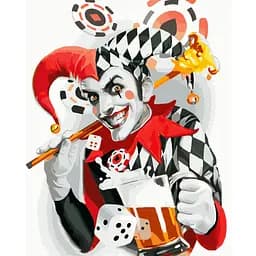 Картина по номерам Strateg ПРЕМИУМ Веселый джокер с лаком размером 40х50 см VA-3774 4823113825355