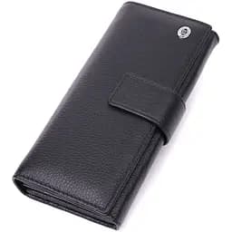 Надійний жіночий гаманець з натуральної шкіри ST Leather 22548 чорний