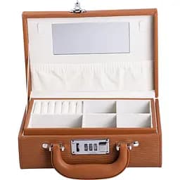 Кейс-органайзер для прикрас Yiwu із кодовим замком 24x16x9.5 см теракот HP-5-24R