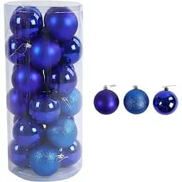 Набір новорічних іграшок 24 іграшки на ялинку синього кольору (161629)