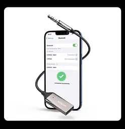 Bluetooth-адаптер UGREEN CM309 Bluetooth 5.0 автомобільний приймач AUX з мікрофоном Space Gray (70601) - мініатюра 6