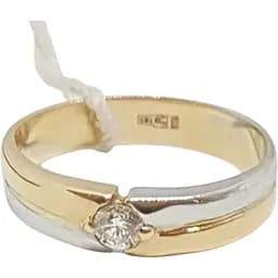 Золотое кольцо ЮЗ "Багет" с бриллиантом. Артикул б10729 15,5