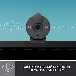 Веб-камера Logitech Brio 300 Graphite (960-001436) - мініатюра 4