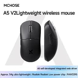 Комп'ютерна миша MCHOSE A5 v2 Ultra бездротова ігрова PAW3395, 26000 DPI 2,4G+Bluetooth Black - мініатюра 2