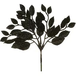 Искусственная ветка 30 см Флористический материал для декора с глитером Черный