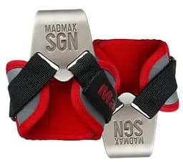Крюки для тяги на запястье MadMax MFA-330 Lat Hooks Antic silver/Grey/Red (MFA-330-U)