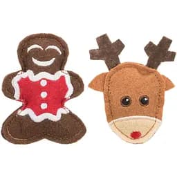Іграшка для котів Trixie Різдвяні лось та пряникова фігурка фетр 8 см 2 шт. (92548_Christmas)