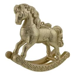 Елочная игрушка MIS LT Лошадь-качалка 11х4х11,5 см золотой