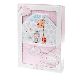 Рушник з капюшоном Interbaby Jungle, 100х100 см, рожевий (8000586)