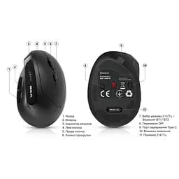 Мишка REAL-EL RM-490W Wireless/Bluetooth Black (EL123200058) - мініатюра 9