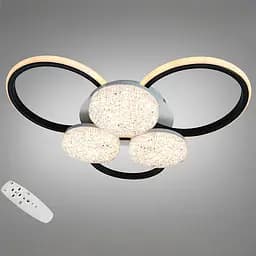 Стельова LED-люстра Dia 2562WH+BK DIMMER - біло-чорна, 82 Вт, 60 см