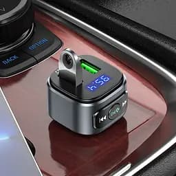 АЗП FM модулятор Hoco E67 QC3.0 (2USB-A) Чорний - мініатюра 8